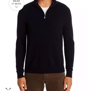 Tasso Elba Black Quarter Zip Pullover Sweater NWT